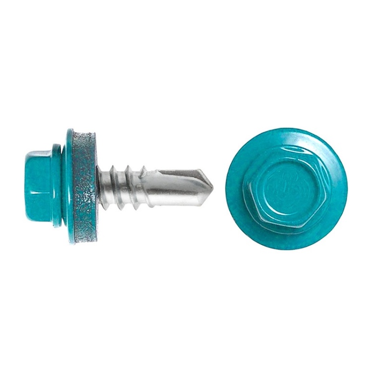 Саморез кровельный,RAL5021, 4.8х35